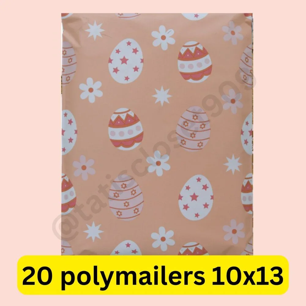 20 poly mailers easter egg print self seal size 10x13